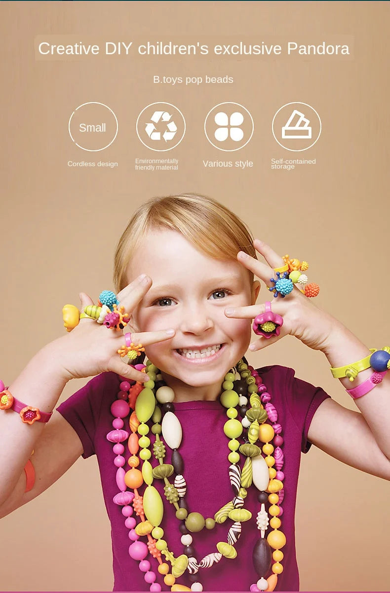 Creative DIY Handmade Pop Beads Toy Accessory Set Girl Jewelry Necklace & Bracelet Crafts Toys Education kids Birthday Gifts