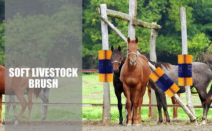Horse Brush, Livestock Scratching Brush, Goat Brush, Goat Scratching Post, Livestock Scratcher for Horses, Cows, Goats & Pigs Promotes Cleanliness & Skin Health