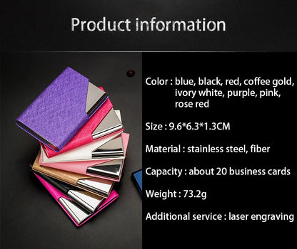 Luxury Wallet PU Leather Business ID Credit Card Holder For Women Men Fashion Brand Metal Aluminum Card Case