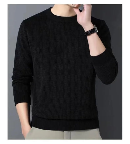 Men's 100% pure Mink Cashmere Sweater O-Neck Pullovers Knit Large Size Mink Sweater Winter Male Tops Long Sleeve Jumpers 4XL
