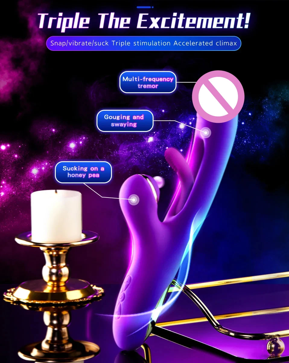 Flapping G Spot Vibrator Dildo Rabbit Adult Toy Vibration Silicone Waterproof Personal Vibrator Clitoral Nipple Anal Stimulation