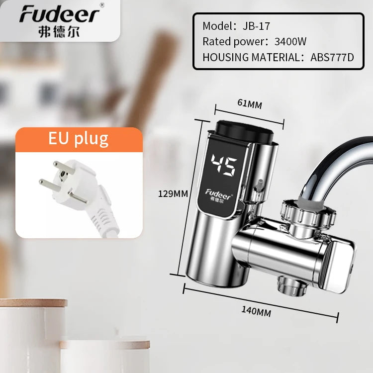 Fudeer Electric Water Heater Kitchen Faucet Conector Instant Hot Water Tap Adapter 220V  Water Heater Bathroom Accessories