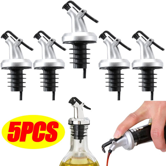 1-5PCS Oil Bottle Stopper Lock Plug Seal Leak-proof Nozzle Sprayer Oil Bottle Stopper Cap Liquor Dispenser Wine Pourer Gadgets