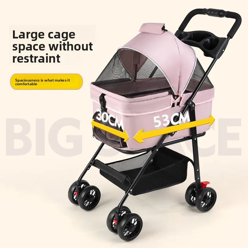 Pet cart Lightweight foldable out Pet cart Small dog cart Separable basket pet carriers and travel gear