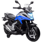 The electric motorcycle for children is equipped with two engines. Children aged 3 to 6 years can drive the motorbike with music and head. The size is 107x46x75cm and the load is 30kg.