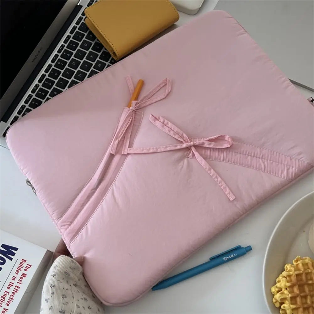 New 11/13/15.6 inch Laptop Sleeve Case Shockproof Bowknot Notebook Cover Ultra Thin Large Capacity Tablet Protective Pouch