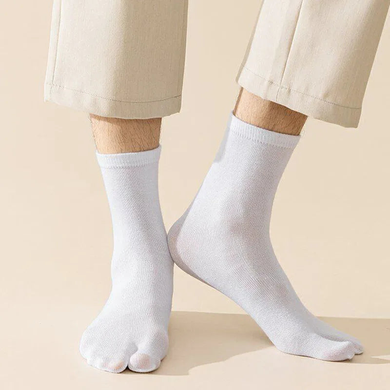 3pairs Unisex Split-Toe Socks Women'S Comfortable Sweat-Absorbent Breathable Two-Toe Sock Easy Solid Color Men'S Boat Sox