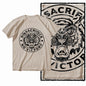 G41 Beige Vintage 100% Cotton Tiger Printed Men's T-shirt |  Streetwear Big Size Cool O-neck men's Tee Tshirt