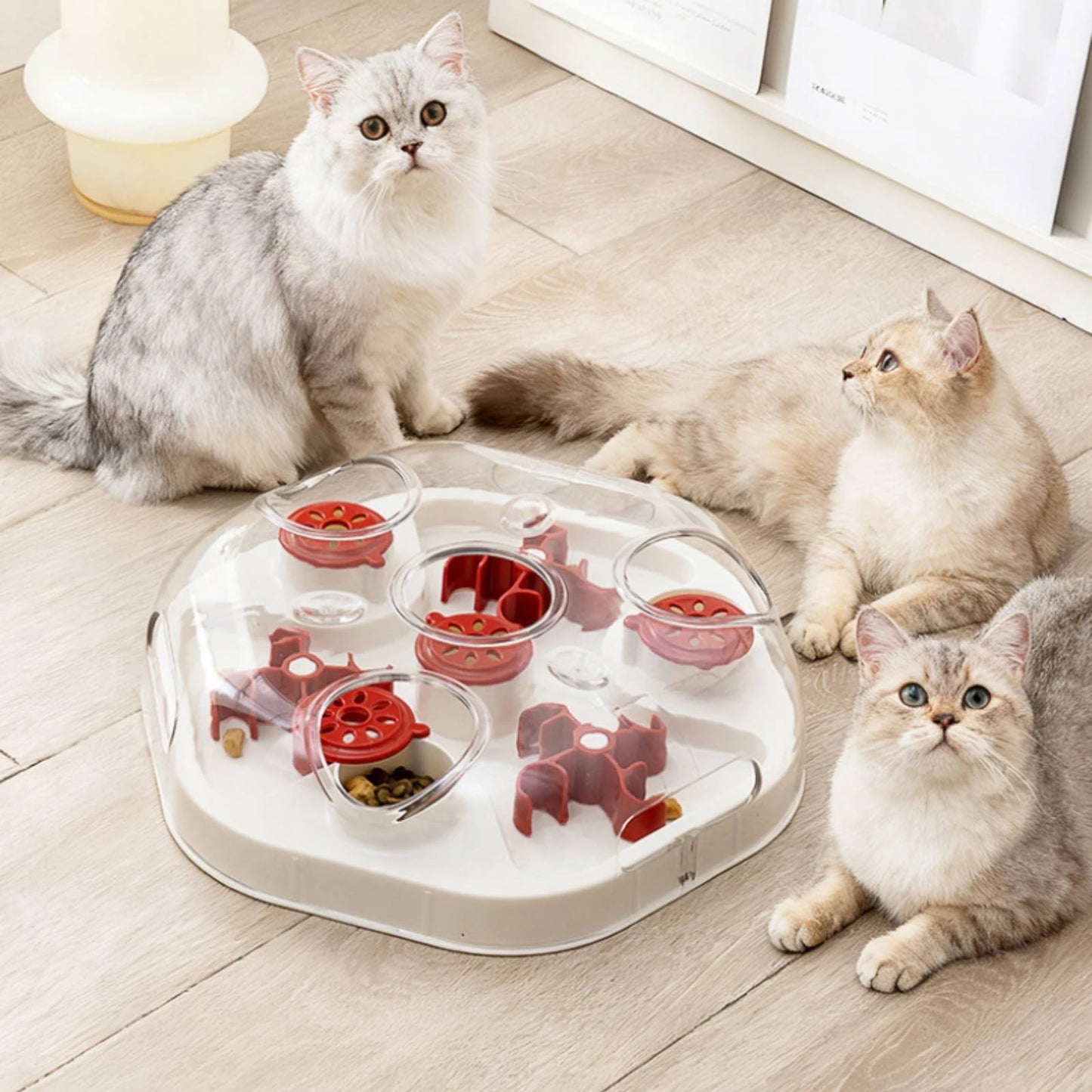 Interactive Feline Brain-Teaser Toy Mental Stimulation Feline Maze Toy Pet Accessory Multi-Function Anti-Choking for Kittens