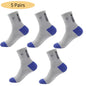 5 Pairs Cotton Sock for Men Sport Breathable Soft Letter Fashion Sneakers High Elastic Middle Tube Stocking Towel Sox Summer