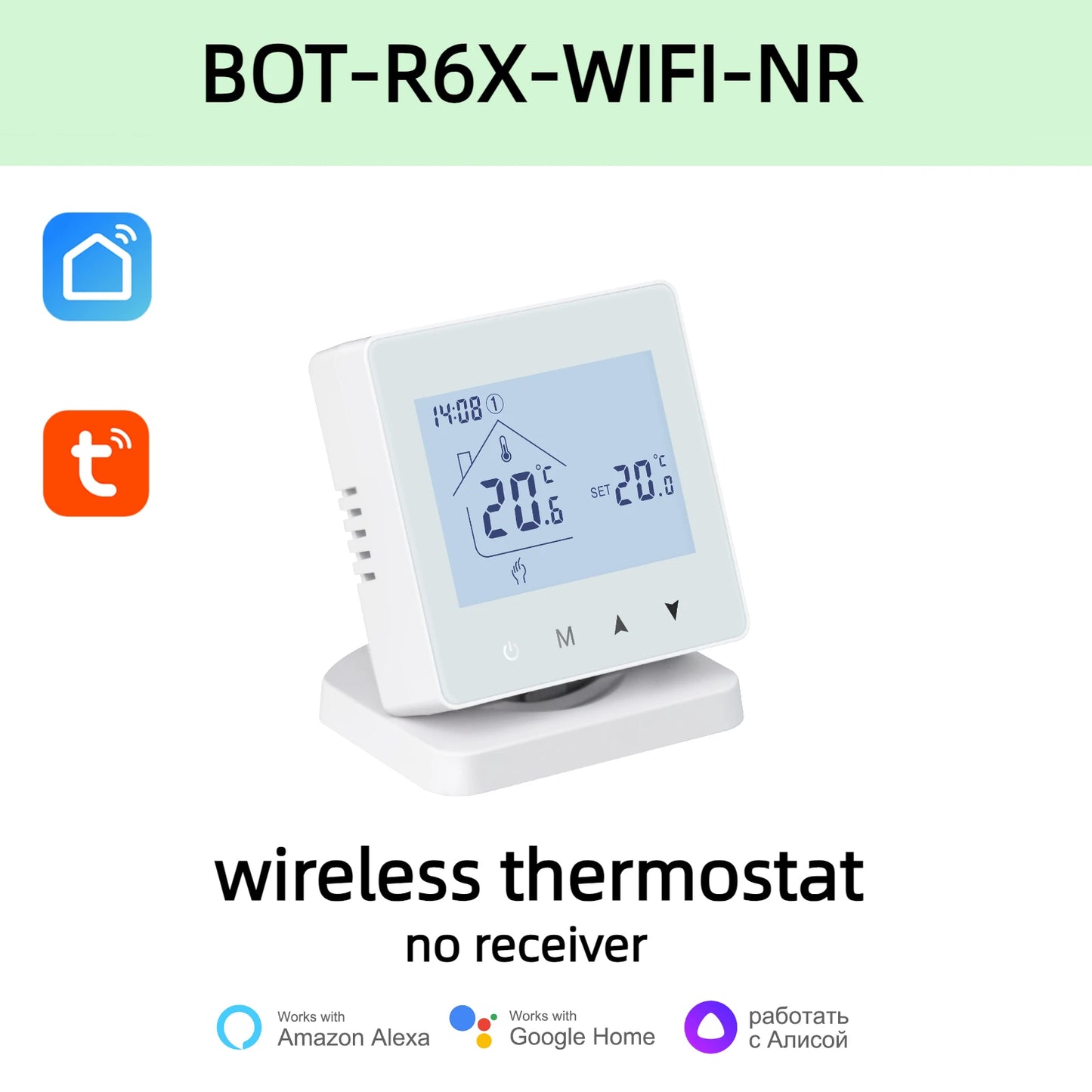 Beok Wireless Thermostat Controller Heating Wifi Smart Home 8-Channel Heating System for Gas Boiler Water Floor Actuator