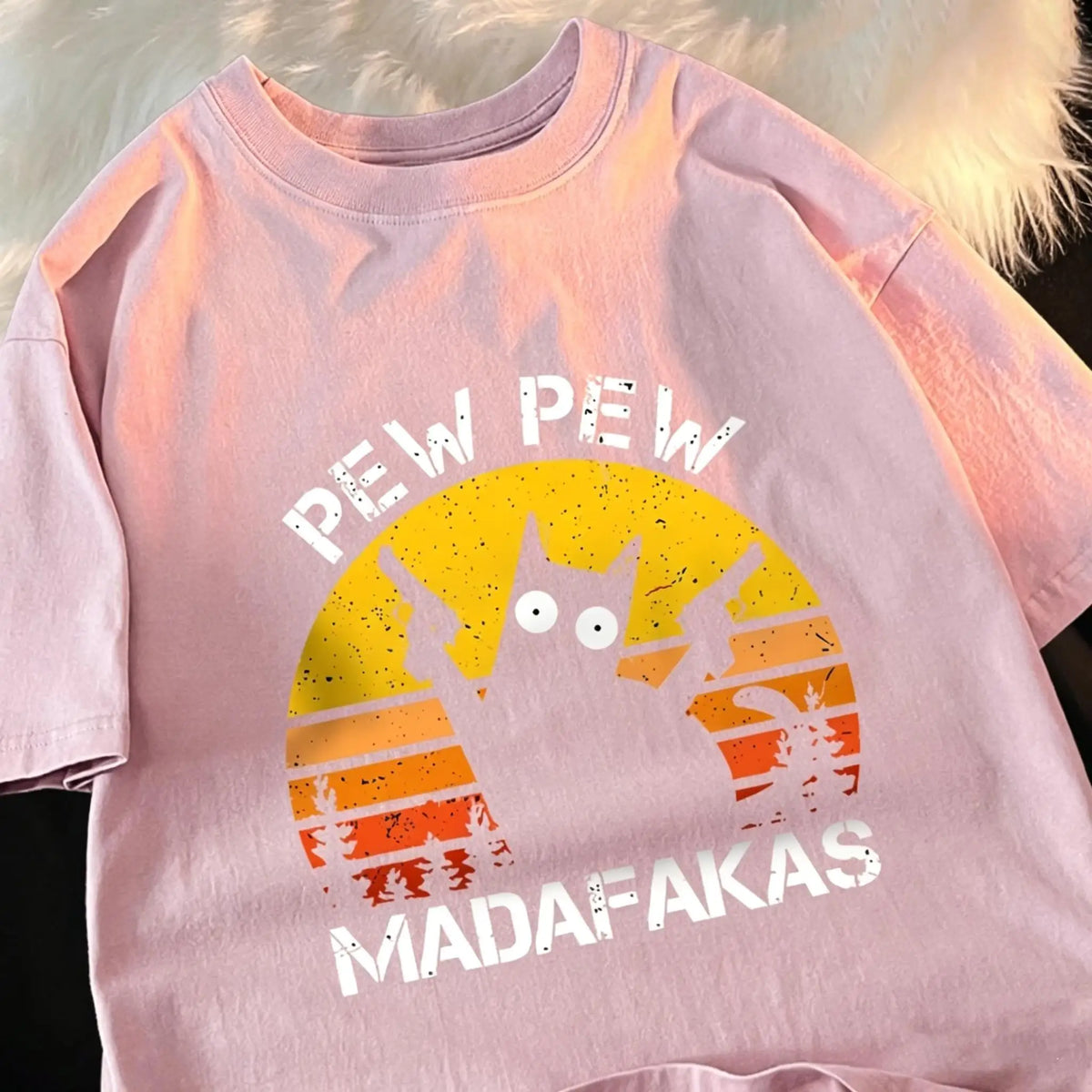 Pew Pew Madafakas Cat With Two Guns T-Shirts Man Street Summer Short Sleeve Harajuku Cotton Tshirt Oversized Breathable Tops