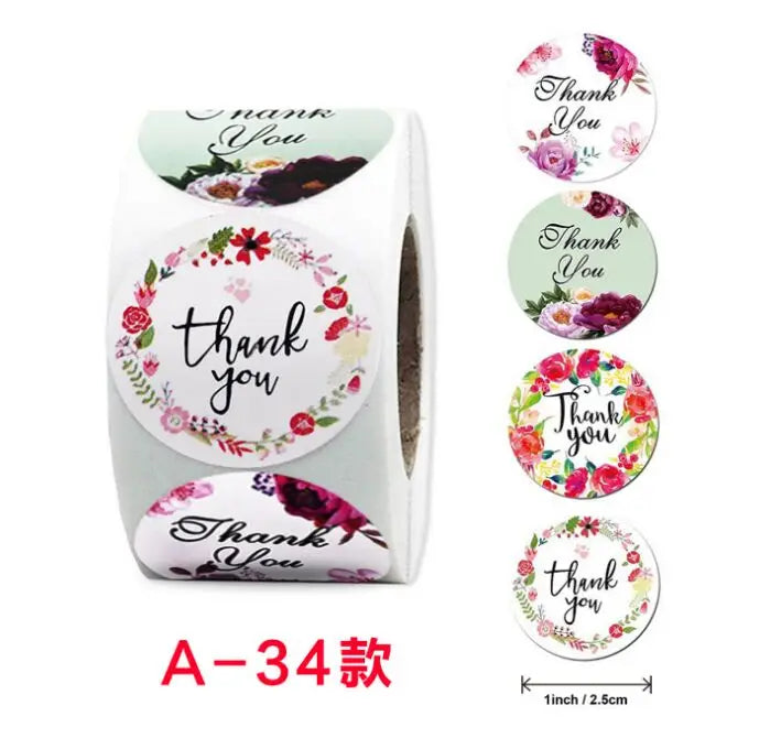50 Pcs Red Blue Green Thank You Kraft Paper Bags Cute  Happy Birthday Gift Pouch Retro Party Favor Bag Candy Cookie Supplies