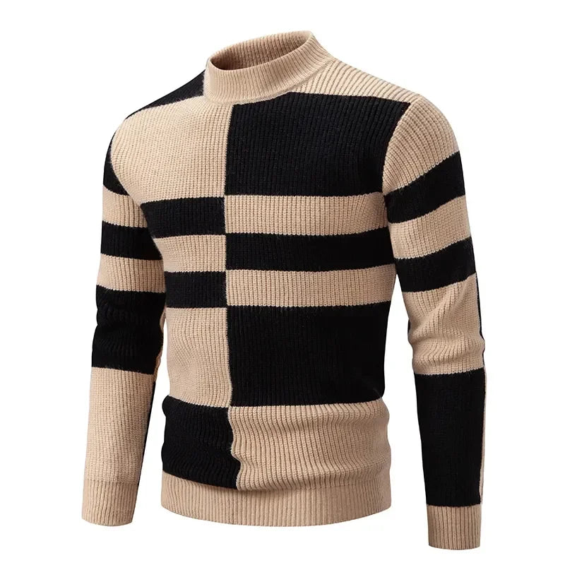 New Autumn and Winter Casual Warm Neck Sweater Knit Pullover Tops  Man Clothes