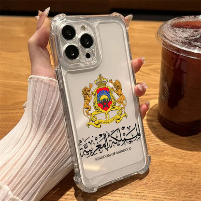 Morocco Flag Passport Coat Phone Case Clear For iPhone 17 16 14 15 11 12 13 Pro Max 16E 15 16 Plus 17 Air Soft Shockproof Cover