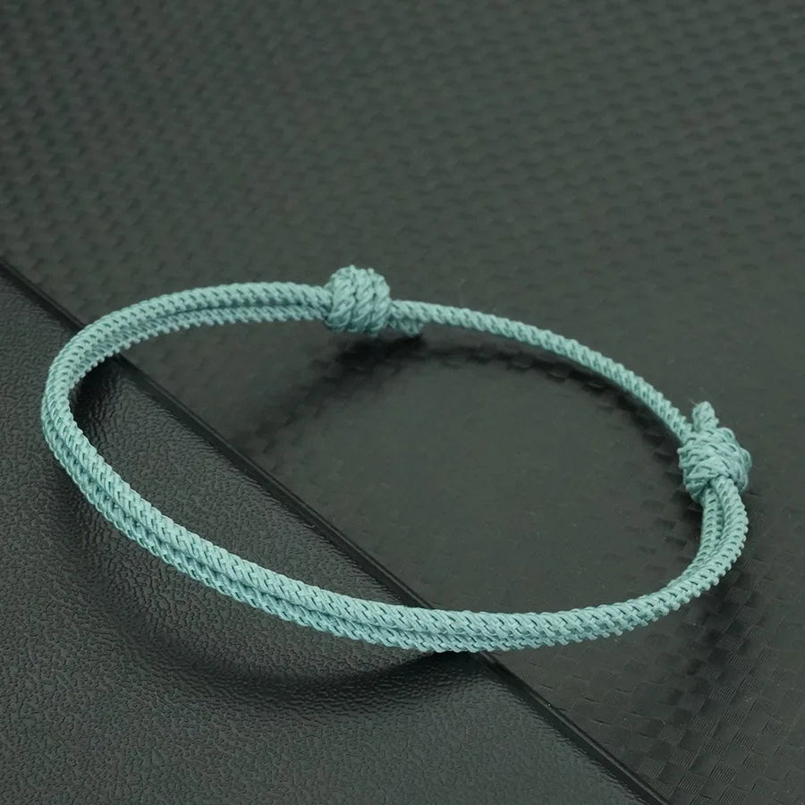 Minimalist Handwoven Rope Bracelet Unisex Sliding Adjustable 4 Styles Chroma 2mm Ethnic Cord Braclet Couple Casual Daily Jewelry