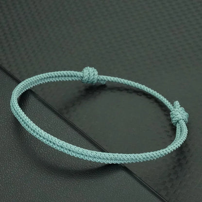 Minimalist Handwoven Rope Bracelet Unisex Sliding Adjustable 4 Styles Chroma 2mm Ethnic Cord Braclet Couple Casual Daily Jewelry