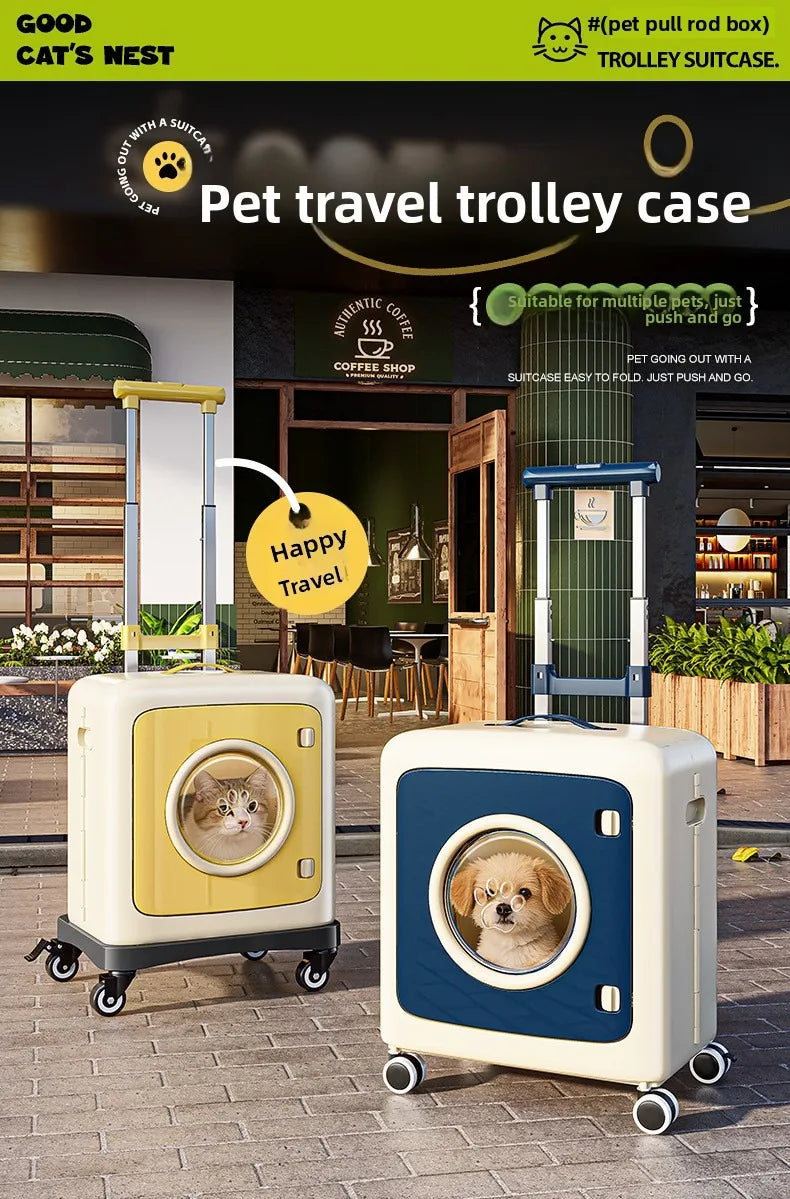 Pet Stroller for Small and Medium Dogs, Lightweight Foldable Travel Carrier, Anti-Stress Airline Approved Crate, Telescopic Suit