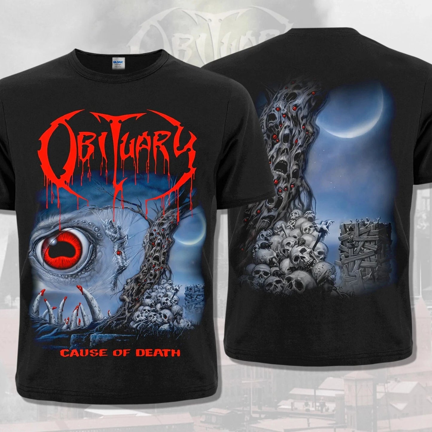 American Black T-shirt Obituary Cause of Death 1990 Cruel Death Metal Summer New Vintage Fashion Men and Women Streetwear