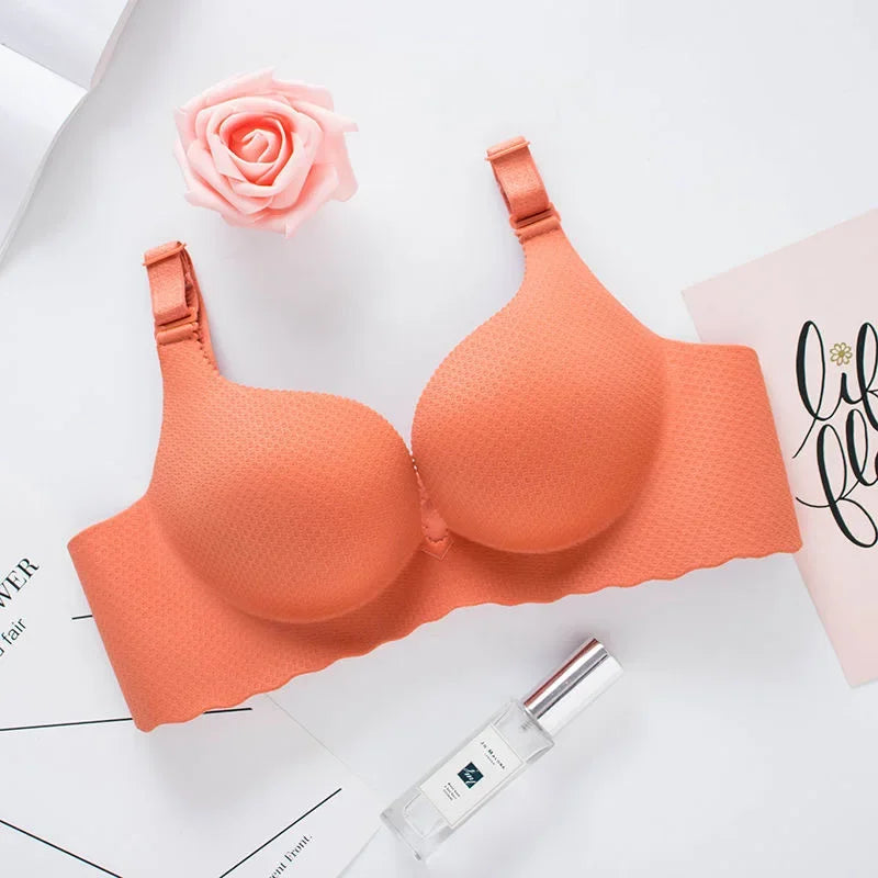 Extreme Push-Up Bra 8cm Thick Pads for Small Bust, Wireless Double Cup Lift, Soft Comfort Fabric, Adjustable Deep V Bras