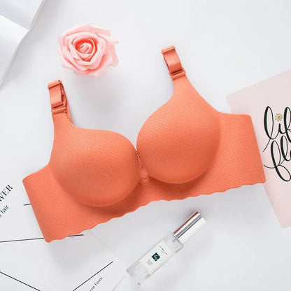Extreme Push-Up Bra 8cm Thick Pads for Small Bust, Wireless Double Cup Lift, Soft Comfort Fabric, Adjustable Deep V Bras
