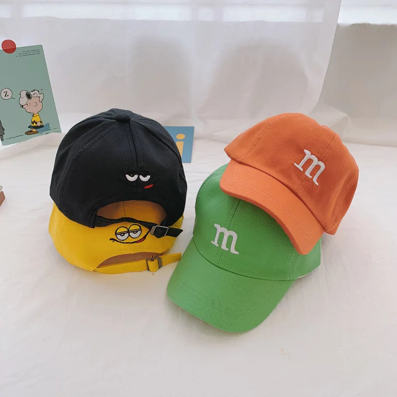 Children's Kids Baseball Cap for Girl Boy Spring Summer Baby Sun Hat M Letter Embroidered Toddler Peaked Caps кепка 아기모자