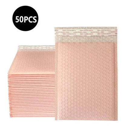 50Pcs Delivery Package Packaging Pink Small Business Supplies Envelopes Shipping Packages Bubble Envelope Packing Bag Mailer