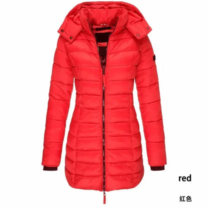 Winter Korean New Women's Cotton Padded Clothes Women's Medium Long Slim Cotton Padded Jacket Warm Down Cotton Padded Jacket