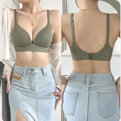 3Pcs/Set Seamless Bras For Women Non-wire Push-Up Bra Glossy Deep V Underwear Fixed 3/4 Cup Comfort Daily Wear Lingerie S-XXL