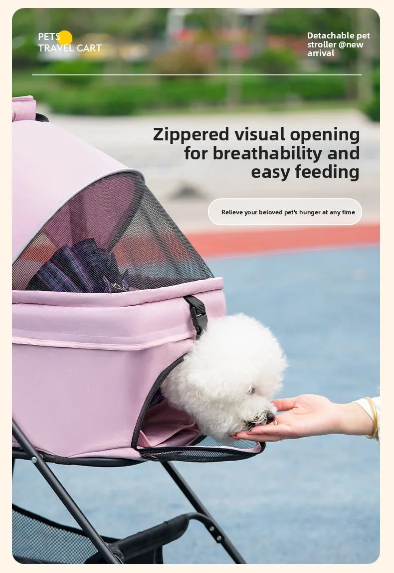 Pet cart Lightweight foldable out Pet cart Small dog cart Separable basket pet carriers and travel gear