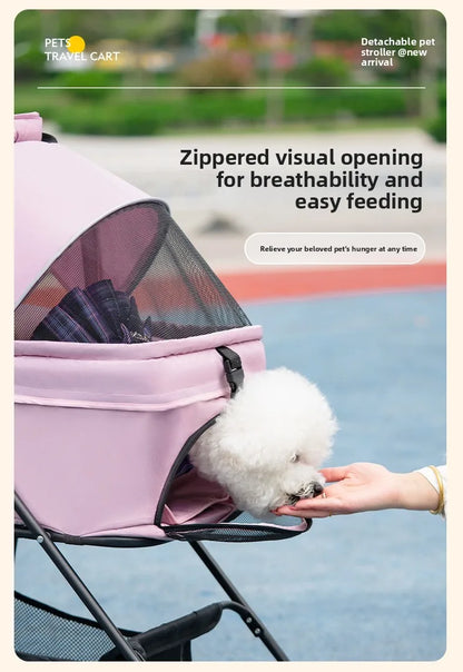 Pet cart Lightweight foldable out Pet cart Small dog cart Separable basket pet carriers and travel gear