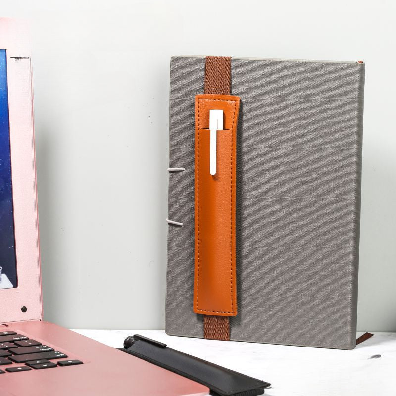 1/2pcs Leather Adjustable Elastic Band Pen Holder, Pen Pouch For Planner, Pen Holder For Notebook, Notebook Pen Holder