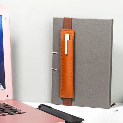 1/2pcs Leather Adjustable Elastic Band Pen Holder, Pen Pouch For Planner, Pen Holder For Notebook, Notebook Pen Holder