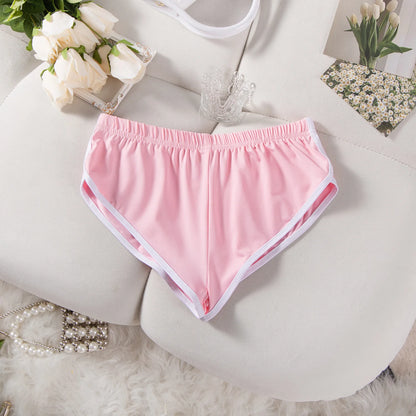 Sexy Running Elastic Sport Shorts Men's Summer Shorts Hot Pants Bar Nine Points Slim Fit Cotton Milk Silk Men's Fashion