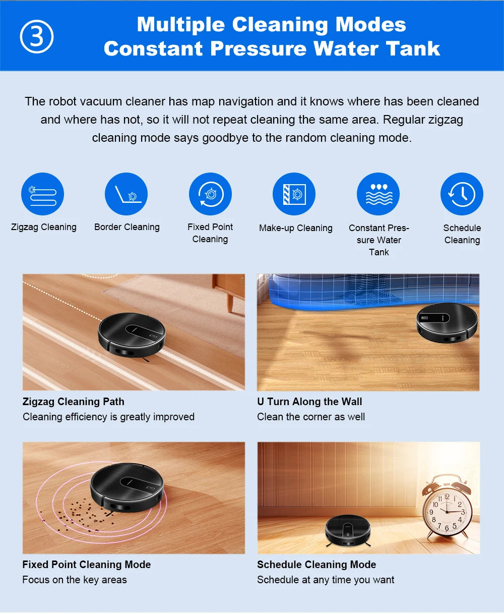 Robot Vacuum Cleaner LIECTROUX N7S-U,Smart Mapping,WiFi App,6KPa,5200MAH ,Brushless Motor,Ideal for Pet Hair