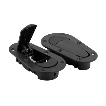 2Pcs Black Front Hood Engine Bonnet Pin Latch Lock Universal for Racing Car, Safety Protection with / without keys
