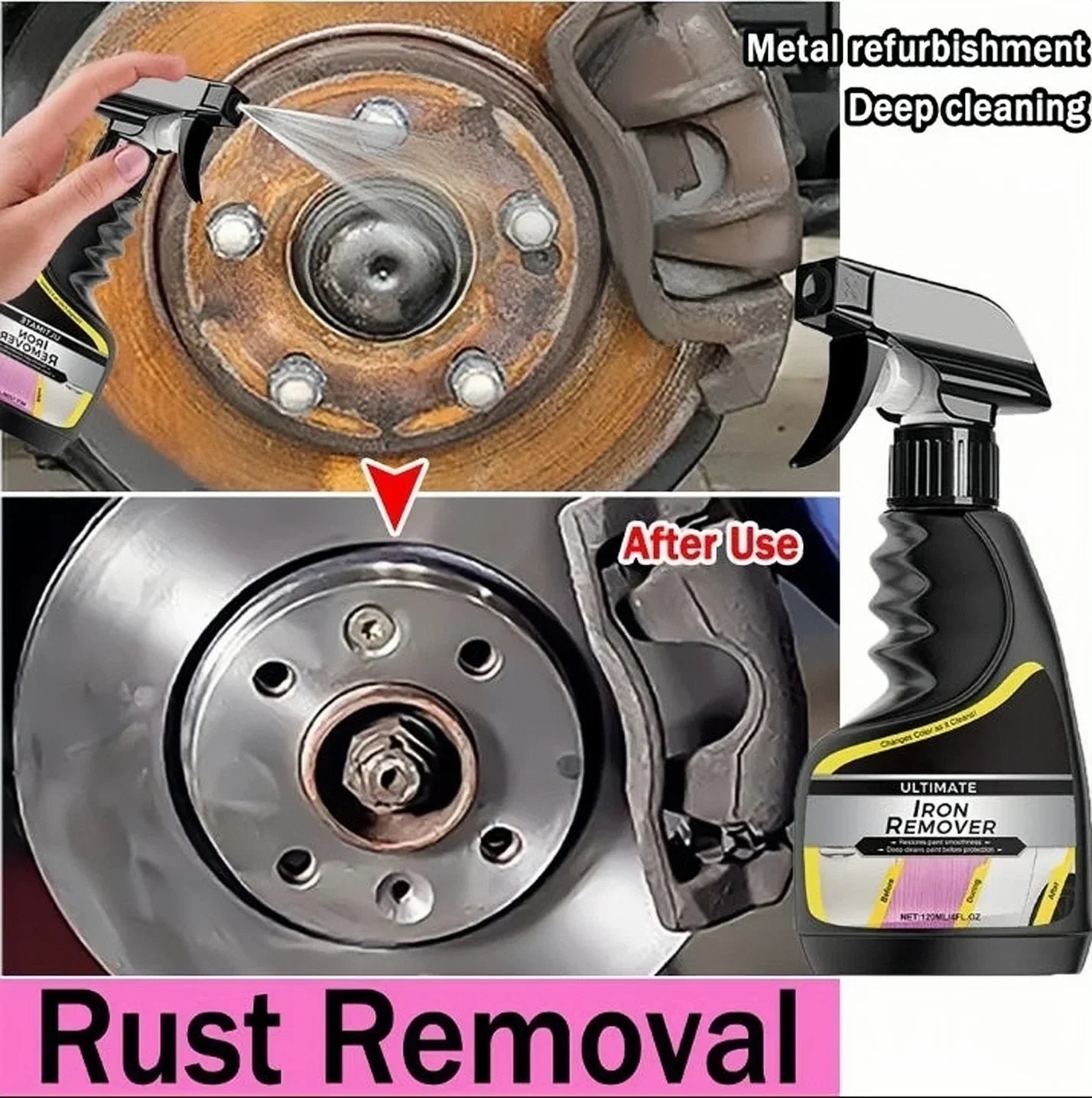 HS68-Car Rust Remover Quick Remover  Exhaust Pipe Rust Removal Spray Cleaning Metal Iron Powder Old Cars To New