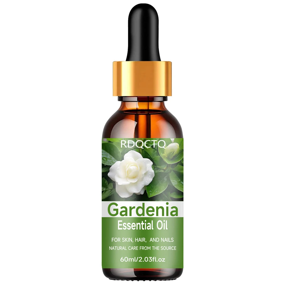Natural Gardenia Essential Oil for Skin, Hair & Nail Care: Pure Floral Moisturizing Oil with Dropper 40/60ml