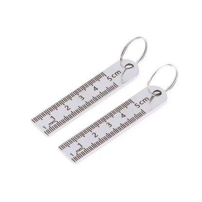 ♥Mini Stainless Steel Ruler Keychain | 1-5cm Portable Measuring Tool Key Rings (Anti-loss Measuring Ruler)