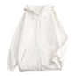 High Street Hoodie Men Solid Color Zip Up Long Sleeve Loose Jacket Coats Casual Hooded Sweatshirt Y2K Fashion Outdoor Clothes