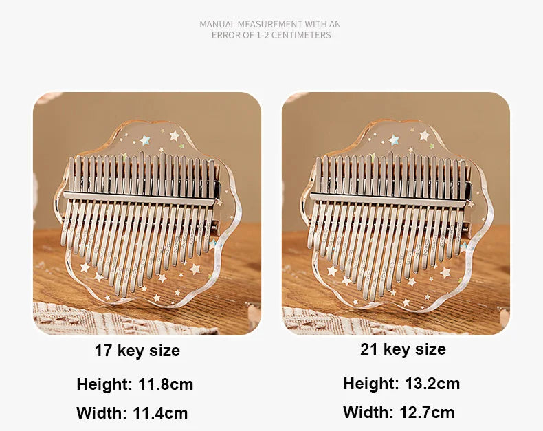 HLURU Kalimba 17 21 Key Thumb Piano Crystal Acrylic Kalimba 17 21 Key Finger Piano For Beginners And Child Keyboard Instrument