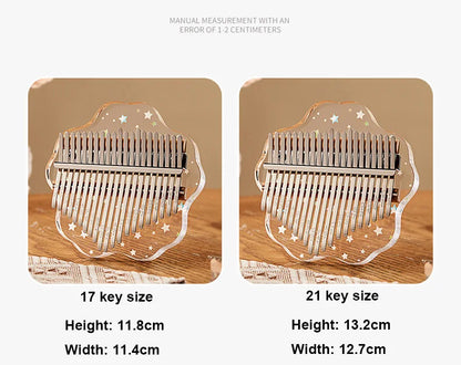HLURU Kalimba 17 21 Key Thumb Piano Crystal Acrylic Kalimba 17 21 Key Finger Piano For Beginners And Child Keyboard Instrument