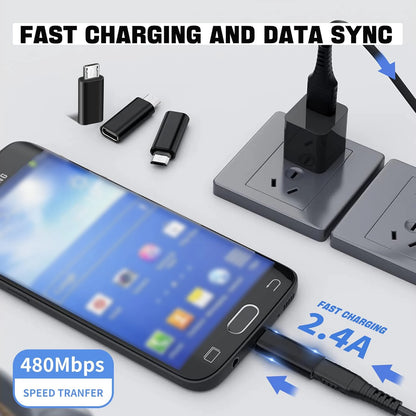 4 Pack USB C Adapter, 2 USB C Female to Micro USB Male Connector, 2 USB C to Mini 5-Pin USB Male Adapter