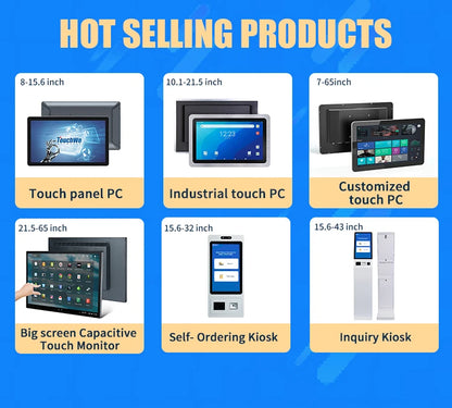 TouchWo 15.6 21.5 23.8 Inch Wall Mount Touch Screen AIO Computer Touchscreen Self Service Checkout Ordering Ticket Payment Kiosk