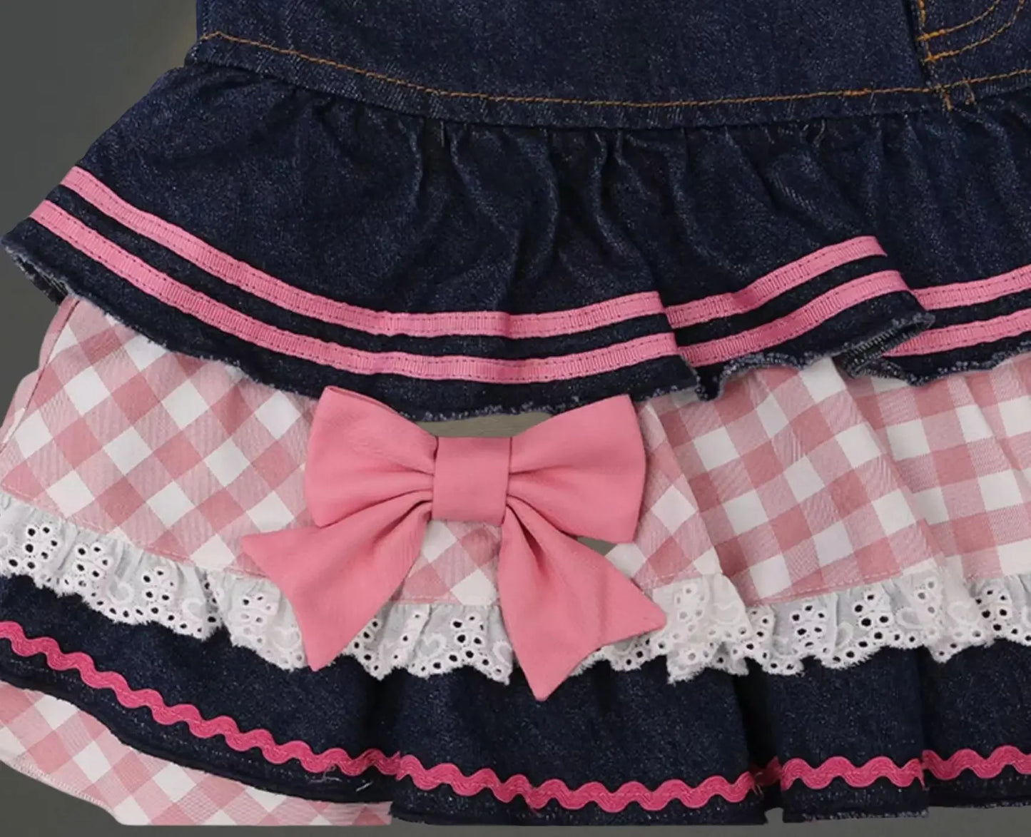 Skirt Women's 2025 New Summer Pink High-grade Pleated Denim Skirt Women's Clothes Bow Sweet Style