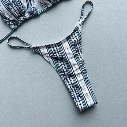 Plaid Print Bikinis Sexy Women Swimsuits Female Swimwear 2026 Micro Bikini Set Bathing Suit Swimming Suits Beachwear Biquini