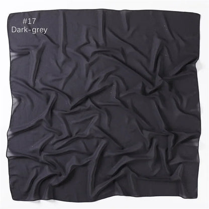 90*90cm Square Chiffon Hijab Scarf Women Solid Color Muslim Soft Head Scarf Islamic Shawls and Wraps Headband Musulman Scarves
