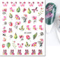 3d Nails Art Decals Spring Fruits Pink Full Tips Peony Magnolia Flowers Adhesive Sliders Stickers Decoration For Nails Manicure
