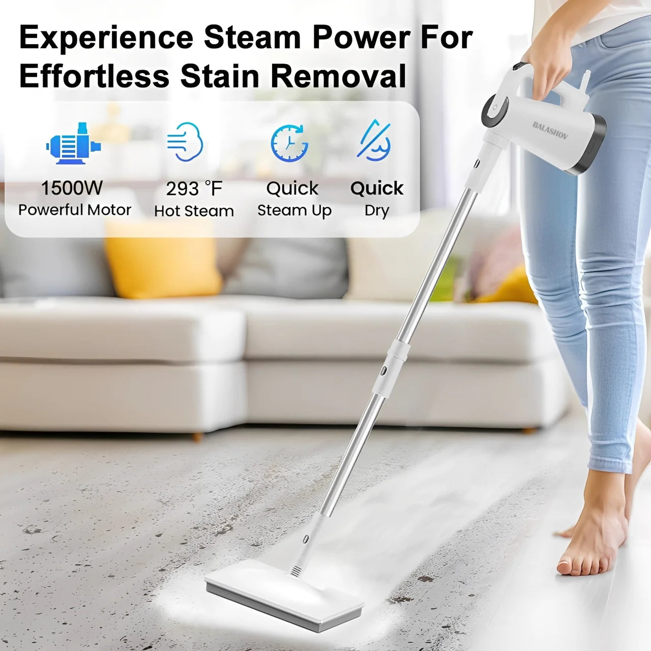 Steam Cleaner Multipurpose Powerful Tank and Portable Handle for Grout Tile Floors Appliances Home&Car	Steam Mop
