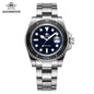 ADDIESDIVE Men's Quartz Watch 200m Waterproof Ceramic Bezel Steel Watch Magnifying Mirror Glass BGW9 Blue Luminous Diving Watch